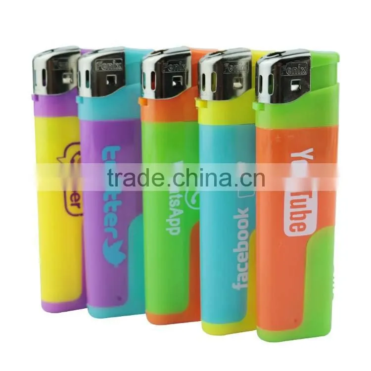 Customized logo print plastic electronic LED torch lighter