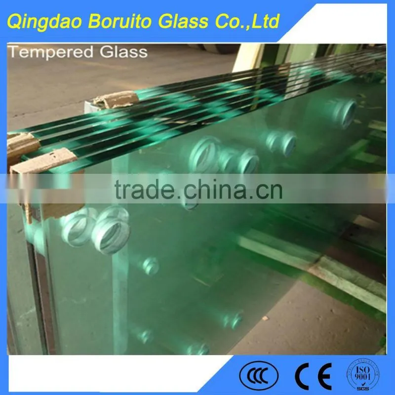 Tempered glass with polished edge and holes