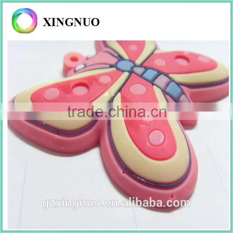 2D customized pvc rubber butterfly shape key chain