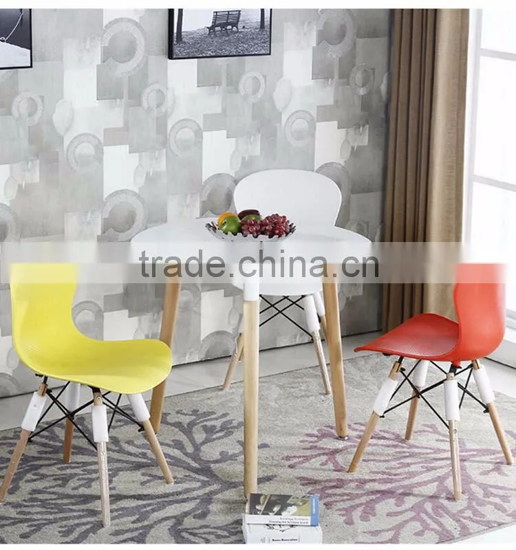 Grain Thicken Dinning Plastic Wood Garden Comfortable Cafe Modern Leisure Chair
