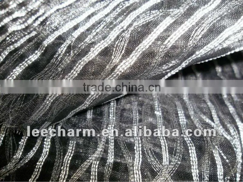 Metallic Yarn and Gray Yarn Organza
