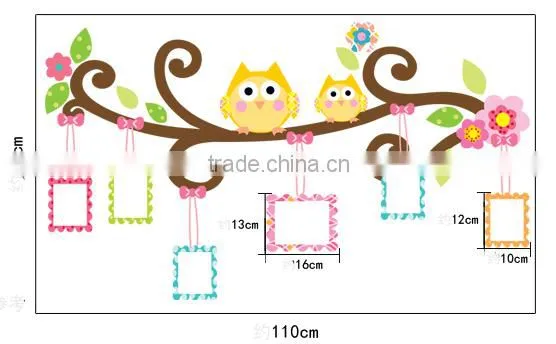 ALFOREVER the owl photoframe decals,owl photoframe sticker