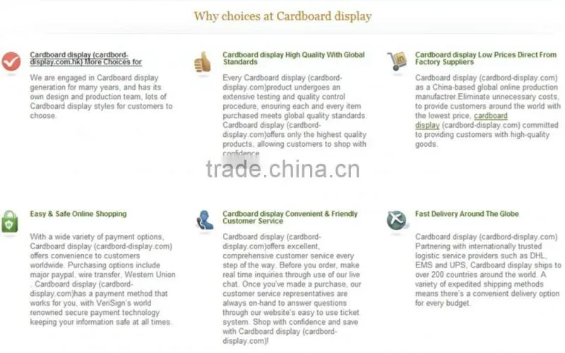 Durable supermarket promotion daily items Cardboard Display Shelf