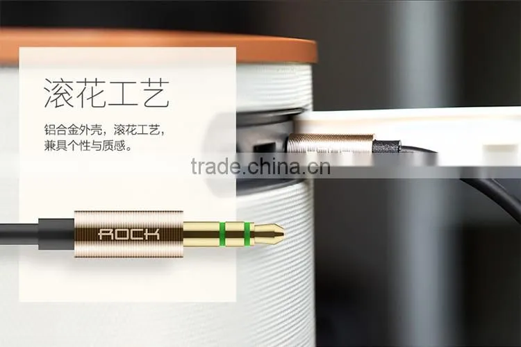 Rock RAU0509 200CM Audio Cable for iPhone 6s Headphone Speaker 3.5MM Universal Metal Aux Stereo Audio Cable