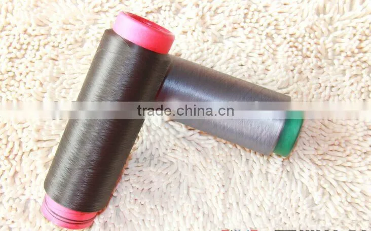 Doped Dyed Black 100D/36F/2 Nylon 6 Twisted Yarn 80TPM S+Z For Socks