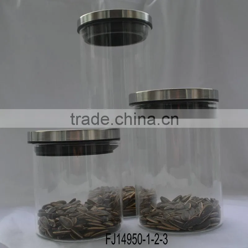 Clear glass food jar
