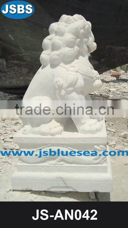 White marble lion statue