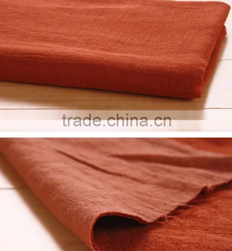 Double solid color washed cotton fabric