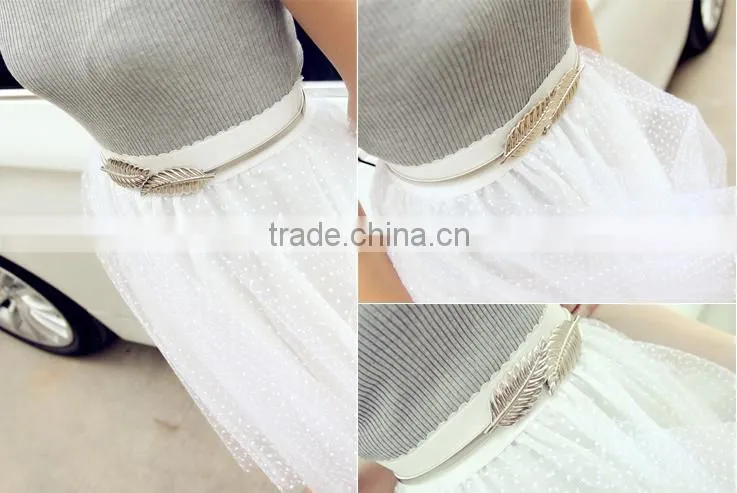 Skinny Elastic Personalized Luxury Women Metal Belts Bright Maple Leaf Chain Belt Decorative Iron Straps