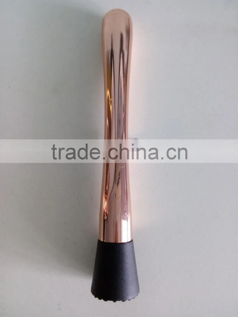 Cocktail Drink Muddler - Copper Plated - Grooved Nylon Head - Create Delicious Refreshing Cocktails