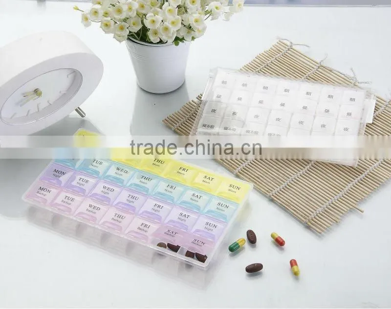 monthly,7days, clear transparent plastic pill box