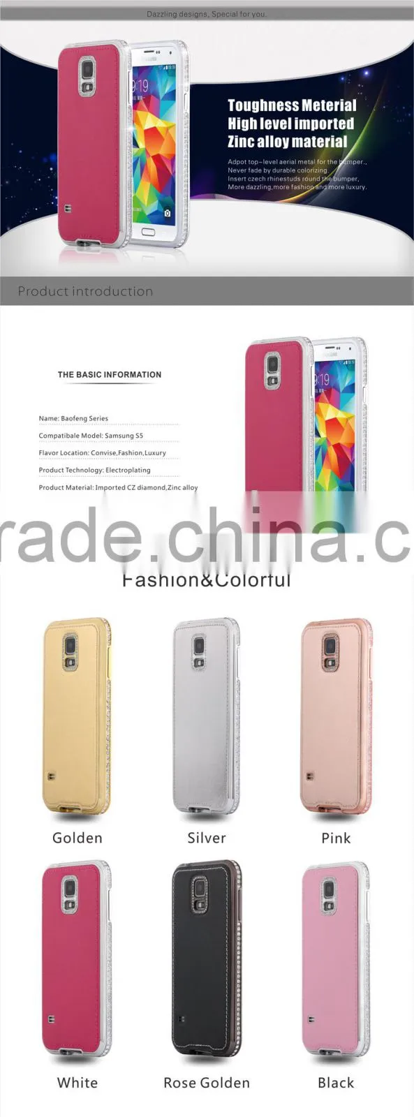Premium Wholesale Leather Cover for Samsung S5 with Retail Packaging