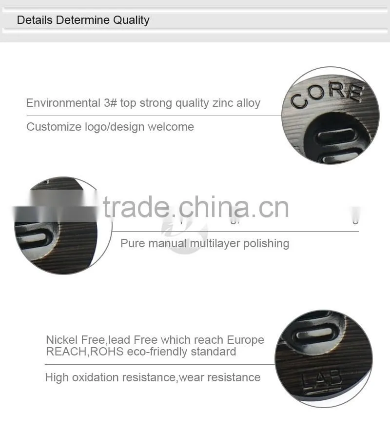 Fashion Shiny Brushed Surface Engraved Snap Buttons Custom