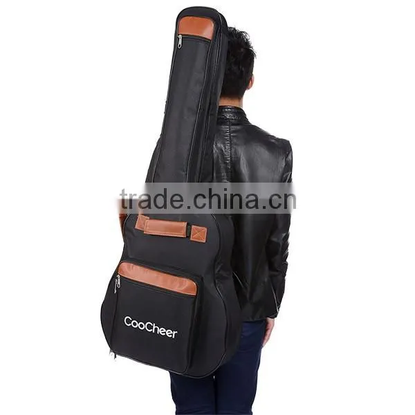 CooCheer 600D Oxford Acoustic Guitar Bag 5-Pocket Padded Gig Bag with Guitar Strap and 12 Pick Samplers AM002527