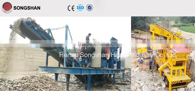 Movable crusher , Tire type mobile crusher plant