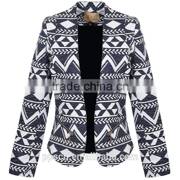 OEM service latest ladies blazer jacket designs spring and fall formal Custom Fit long sleeve women blazer