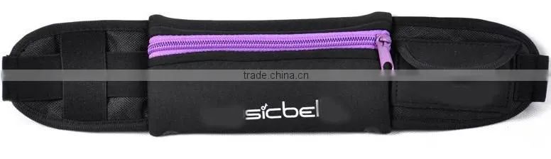 Popular neoprene sports running waist belt bag