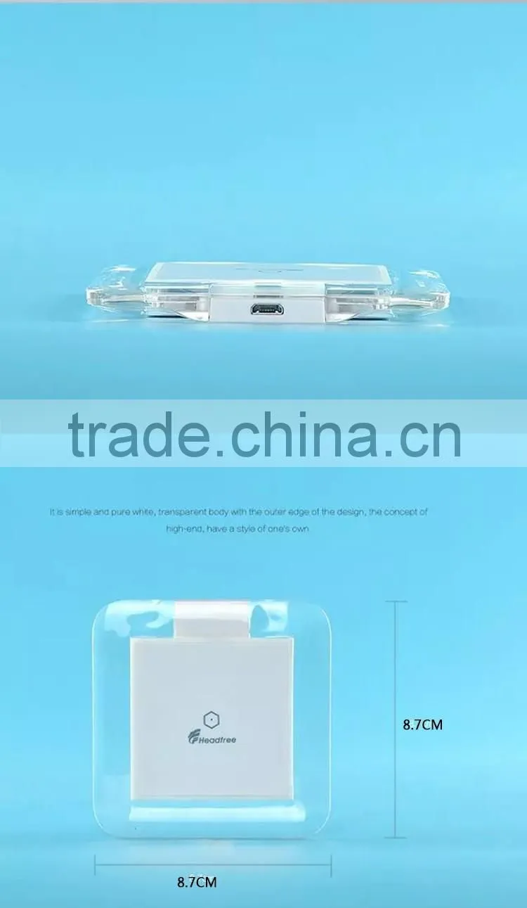Transparent lighting QI univeral charger wireless phone charger for iPhone 6