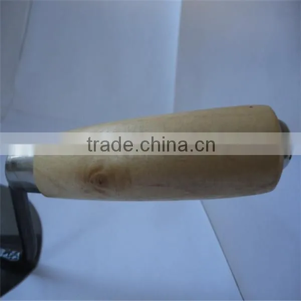 wooden handle with metal button, bricklayer trowel,carbon steel blade construction tools