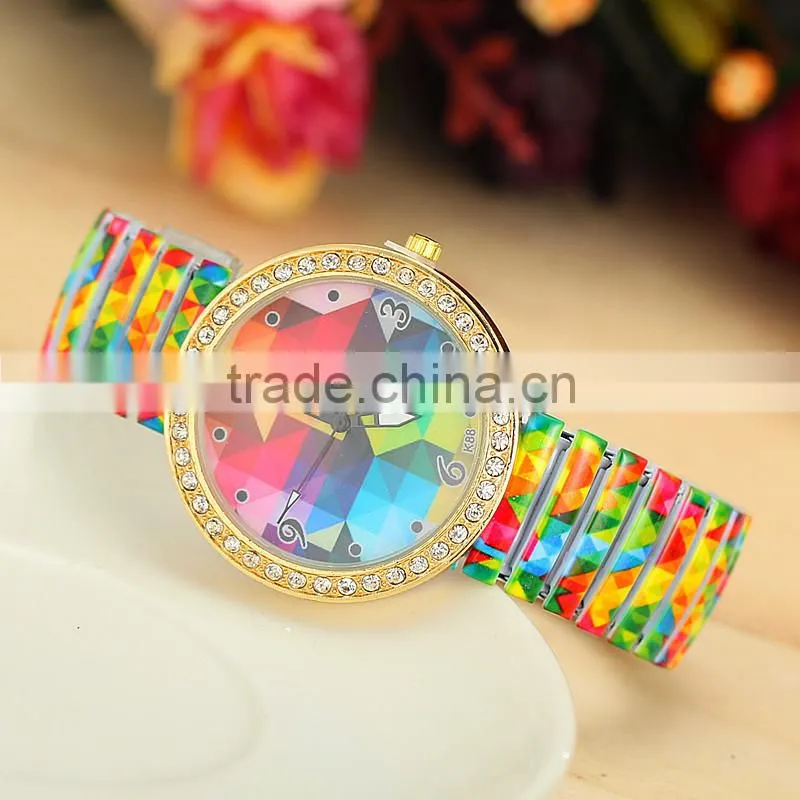 2015 hot sales fashion colourful watch New Spring Strap alloy gold watches