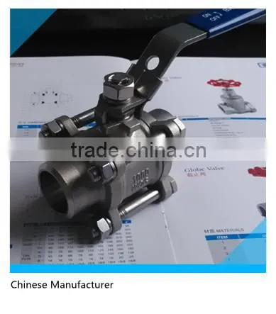 1/2" Stainless Steel 1000PSI Full Port 3-Piece Ball Valve Butt-weld End