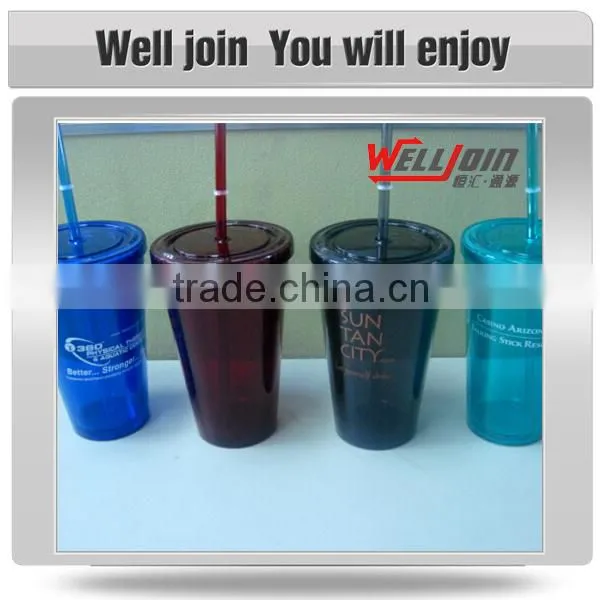 Custom printed clear custom plastic cups with lids