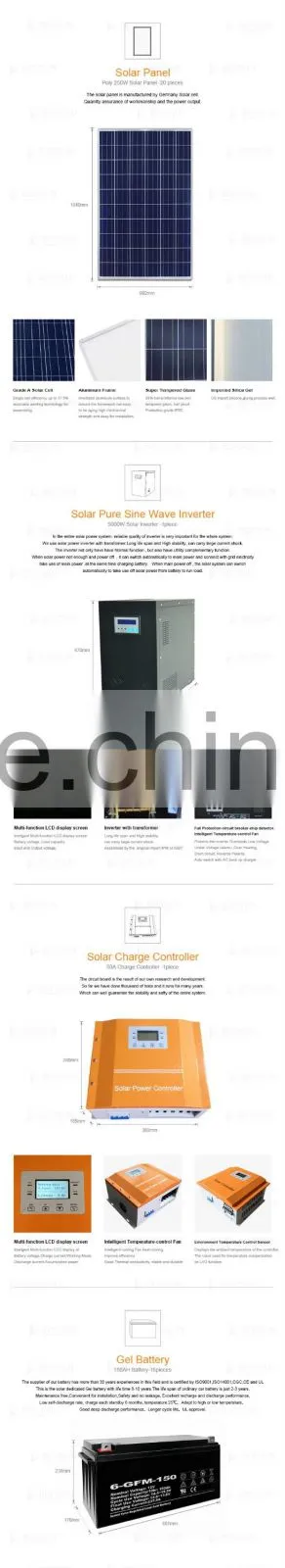 China Supplier 5000w solar electric systems for homes With Phone Charge