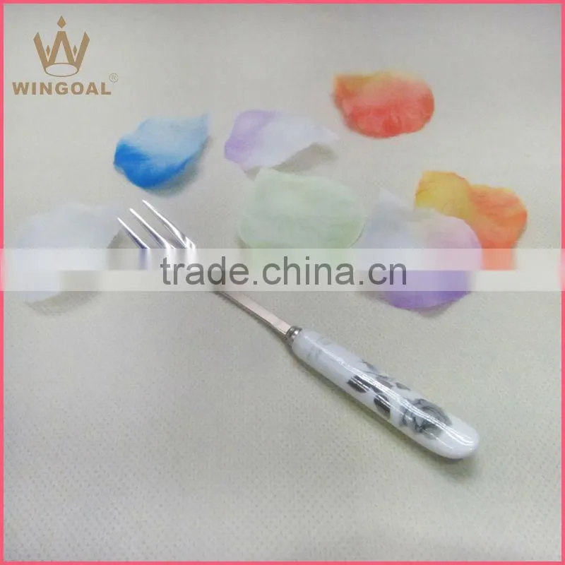 New design stainless steel fork with ceramic handle