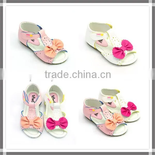 Fashion flat summer sandals for girl with bow 2016
