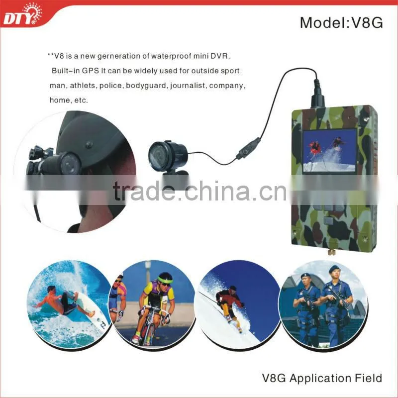 mini portable dvr with monitor, dvr with built-in lcd monitor,V8G