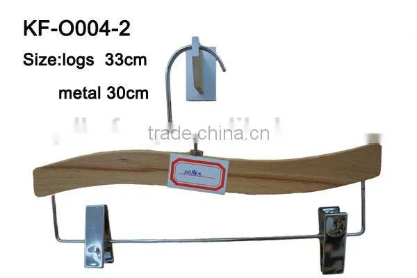Metal pants hanger with wooden