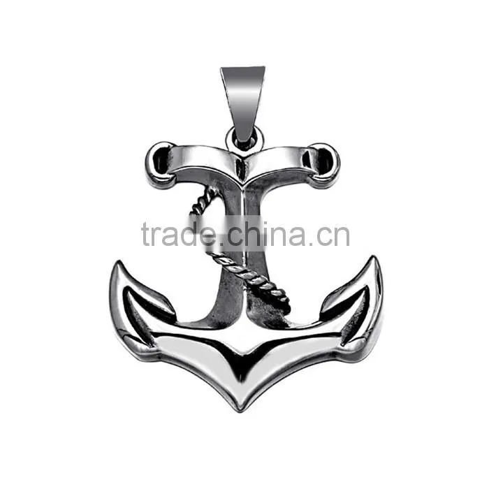 Vintage punk style jewelry JCN0324 stainless steel anchor necklace pendant