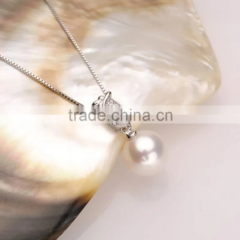 wholesale bridal real freshwater pearl necklace pendant