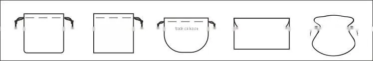 double drawstring pouch with custom printed logo small jewellery bag