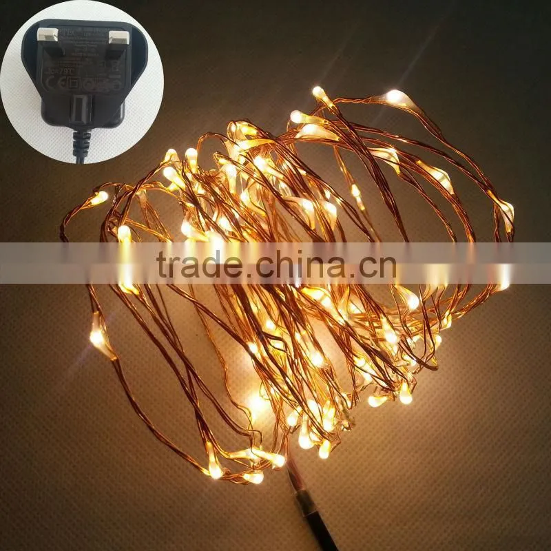 12V UK Plug Adapter 20ft led Christmas light strings