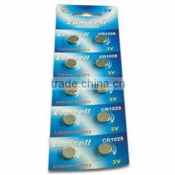 Top Quality Lithium 3V button battery CR1025 CR927