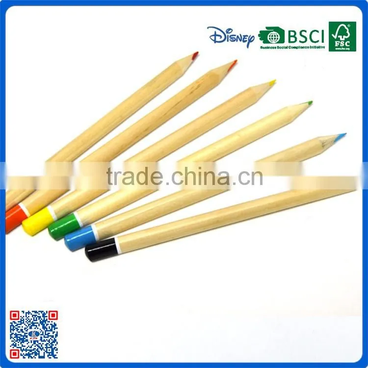 Japanese 10 colors raw wood pencils with dip top