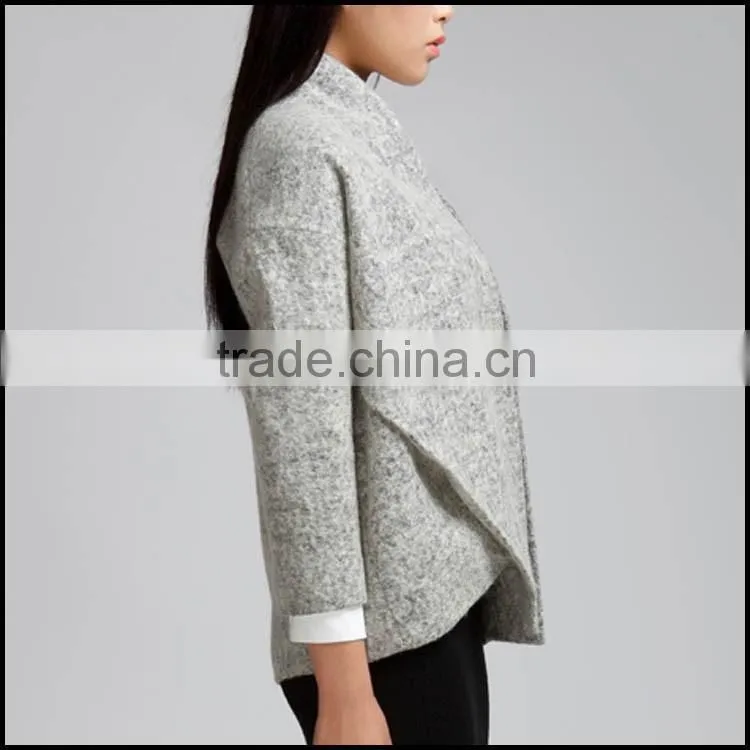 Oem Wholesale Cheap Custom Fashion Women Coat No Zipper Hoodie Parka Overcoat Jacket