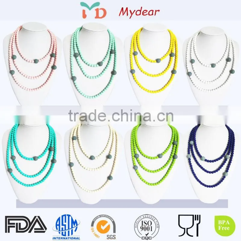 BPA Free Food Grade Silicone Chew Bead Necklace/Bead Crochet Necklace