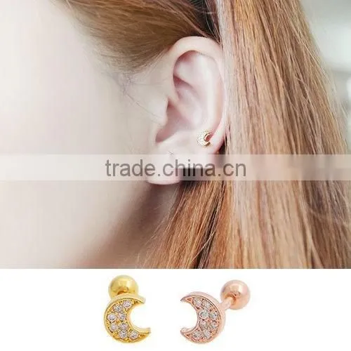 Piercing Stud Cartilage Moon Barbell Earrings For Tragus Piercings