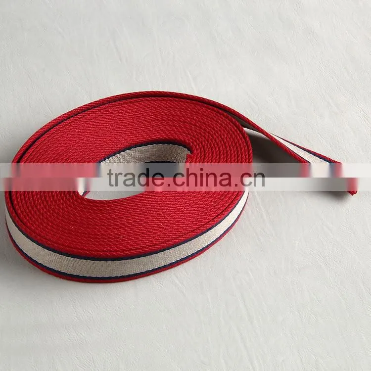 Hangzhou factory custom striped webbing tape for outdoor packbags