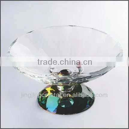 Hot selling crystal glass fruit bowls arc clear glass salad bowls