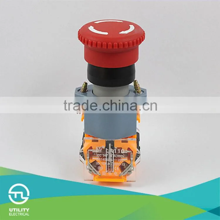 Press to lock twist clockwise to release Emergency push button switch