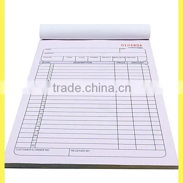 Sales-order book 33 triplicate forms printing company in china
