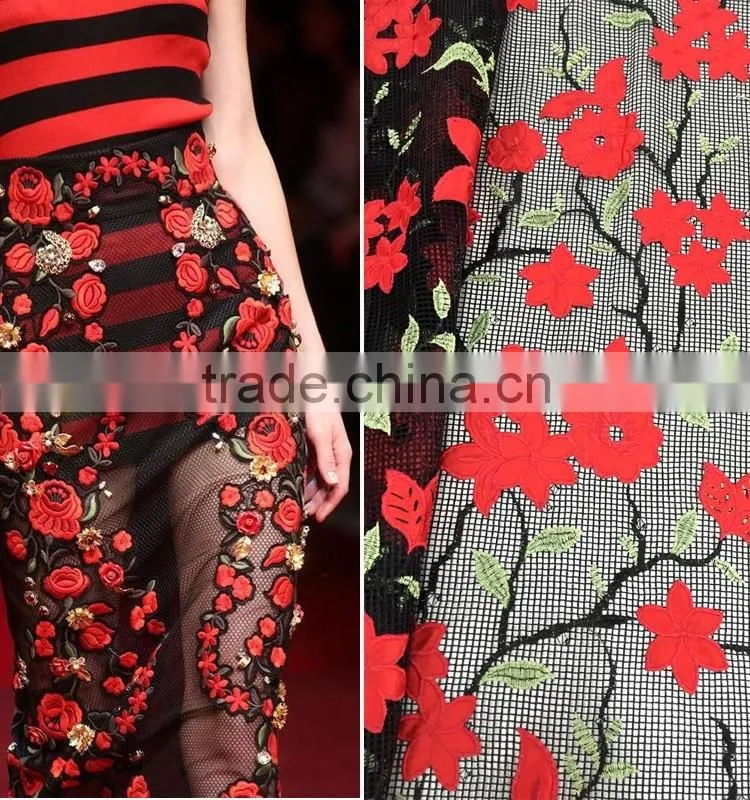 2016 high quality african tulle lace fabrics for asoebi/ nigeria bridal embroidered tulle lace fabric