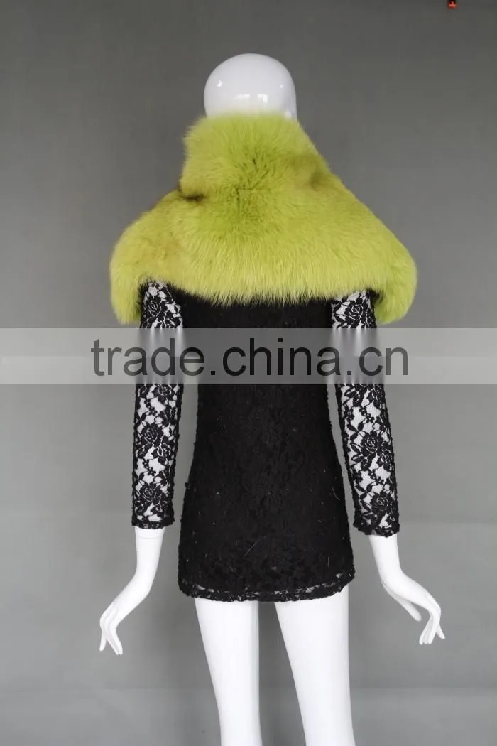 real fur trim / wholesale fox fur trim /detachable fox fur collar