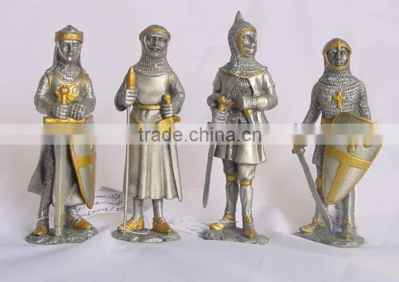 Metal Painting Knight Armor, Colored Soldier Figurines, Painted Warrior