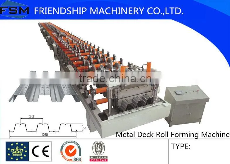 Floor Decking Panel Cold Roll Forming Machine,1.2-2.0mm GI Steel