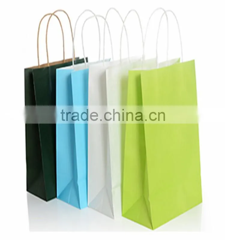 Newest Design Colorful Brown Kraft Paper Bag With Brown Twisted Handle