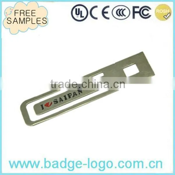 custom new design heart shape metal bookmark